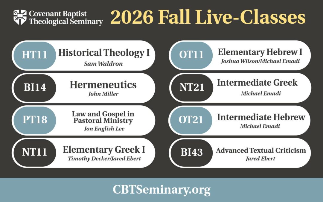 Fall 2026 Live Class Registration Open